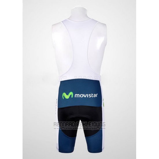 2012 Fahrradbekleidung Movistar Blau Trikot Kurzarm und Tragerhose